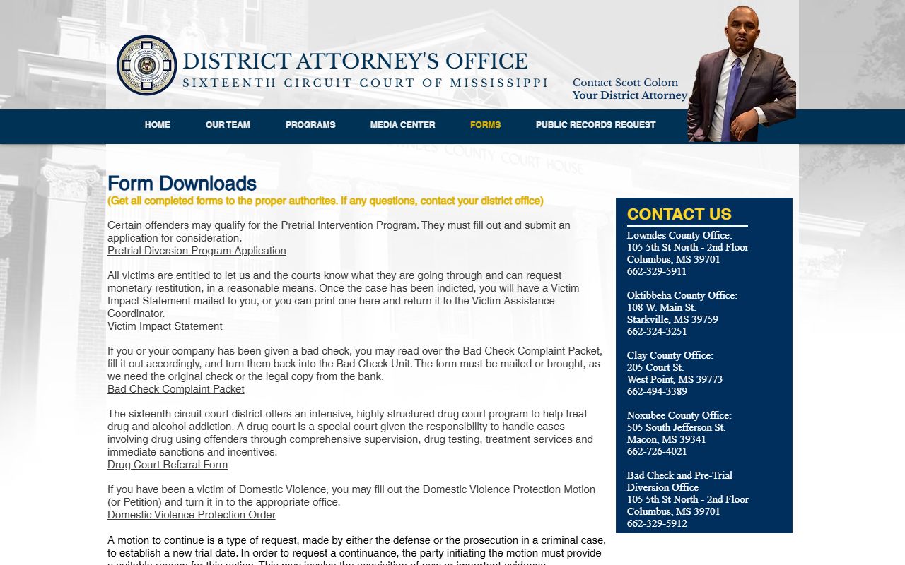 Lowndes County arrest records and court charge diversion forms