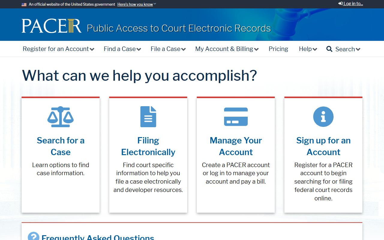 Lowndes County court dockets PACER federal court access portal
