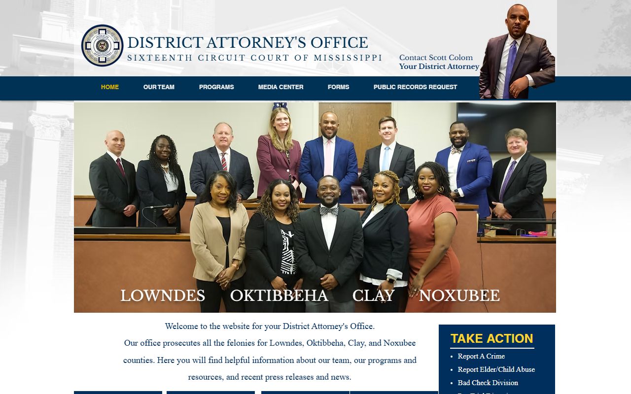 Lowndes County criminal court records 16th District Attorney page