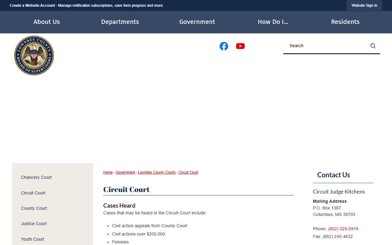 Lowndes County Circuit Court records and 16th District case information