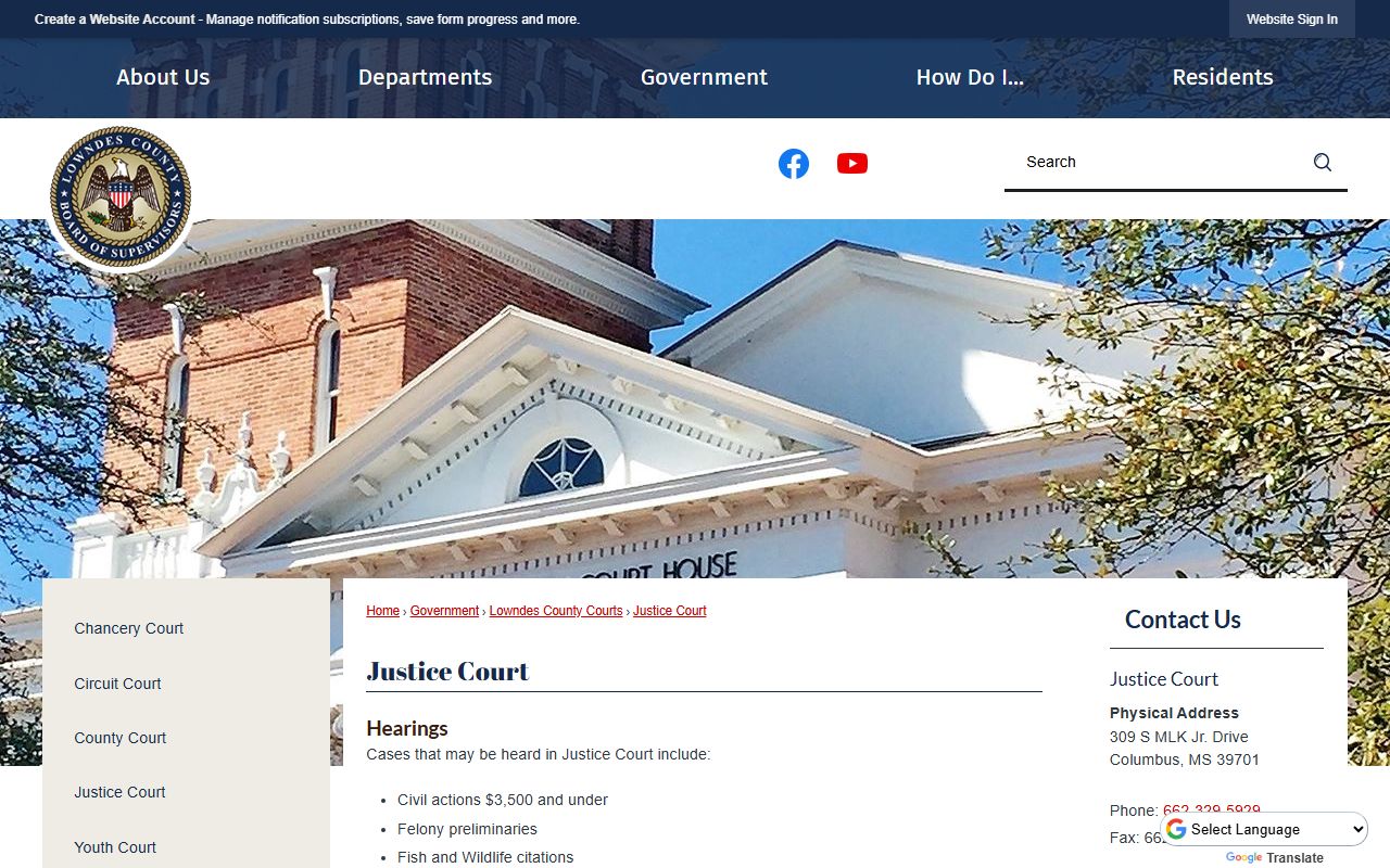 Lowndes County Justice Court records and case access
