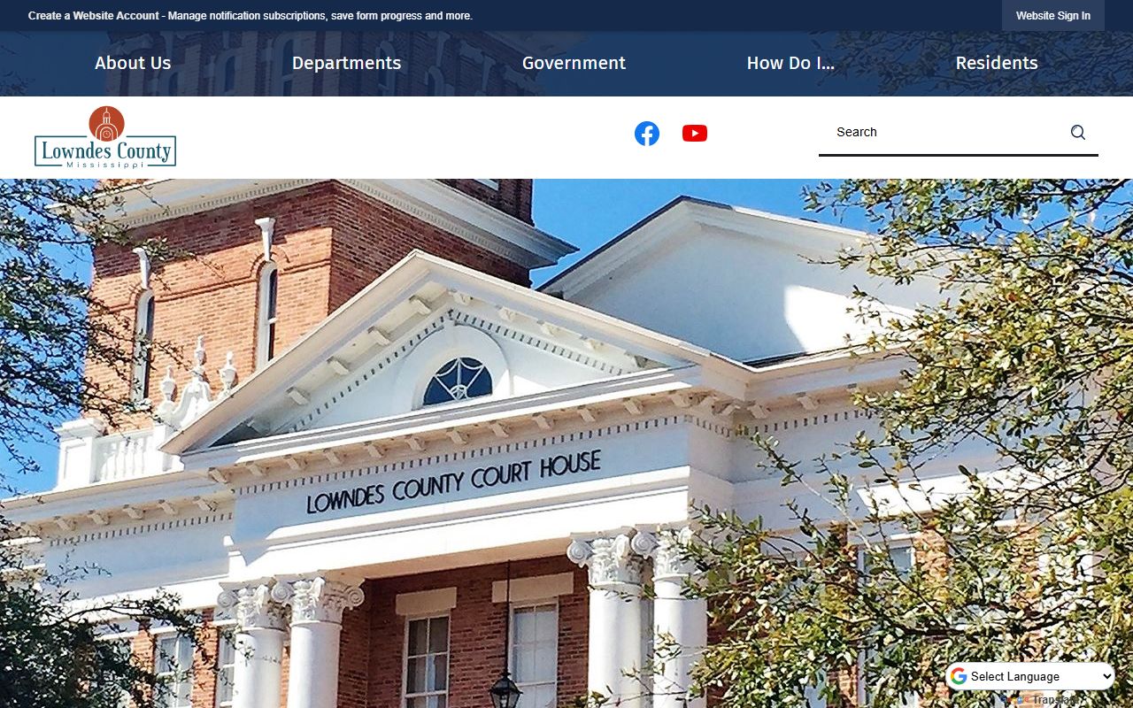 Lowndes County court records search portal home page