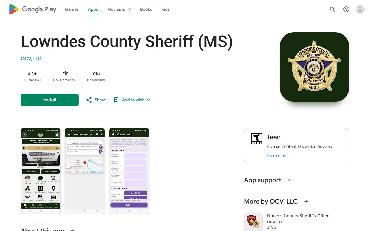 Lowndes County warrant records Lowndes County Sheriff Android app